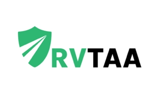 A green and black logo for the rv tax.